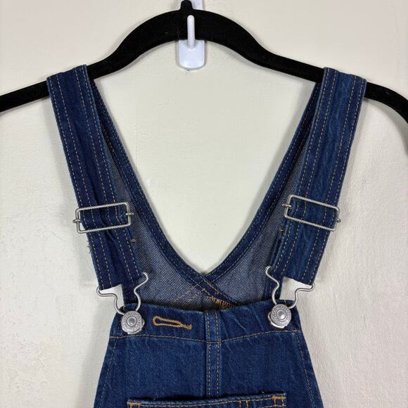 Levi's Premium Denim Dark Wash Tapered Skinny Leg Blue Jean Overalls - Picture 3 of 13